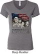 Ladies Three Stooges Shirt Rushmorons V-neck Tee T-Shirt