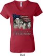 Ladies Three Stooges Shirt Rushmorons V-neck Tee T-Shirt