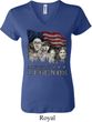 Ladies Three Stooges Shirt Rushmorons V-neck Tee T-Shirt