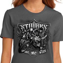 Ladies Three Stooges Shirt Stooges Bike Week Organic Tee T-Shirt