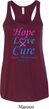 Ladies Thyroid Cancer Hope Love Cure Flowy Racerback