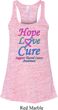 Ladies Thyroid Cancer Hope Love Cure Flowy Racerback