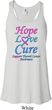 Ladies Thyroid Cancer Hope Love Cure Flowy Racerback
