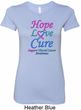 Ladies Thyroid Cancer Hope Love Cure Longer Length Shirt