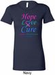 Ladies Thyroid Cancer Hope Love Cure Longer Length Shirt