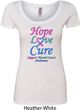 Ladies Thyroid Cancer Hope Love Cure Scoop Neck