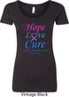 Ladies Thyroid Cancer Hope Love Cure Scoop Neck