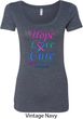 Ladies Thyroid Cancer Hope Love Cure Scoop Neck