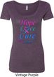 Ladies Thyroid Cancer Hope Love Cure Scoop Neck