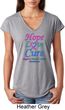 Ladies Thyroid Cancer Hope Love Cure Tri Blend V-neck