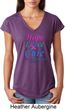 Ladies Thyroid Cancer Hope Love Cure Tri Blend V-neck