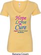 Ladies Thyroid Cancer Hope Love Cure V-Neck
