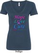 Ladies Thyroid Cancer Hope Love Cure V-Neck