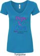 Ladies Thyroid Cancer Hope Love Cure V-Neck
