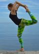 Ladies Tie Dye Leggings - Moss Green