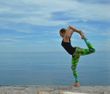 Ladies Tie Dye Leggings - Moss Green