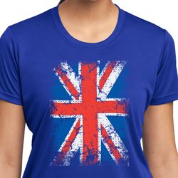 Ladies UK Flag Shirt Union Jack Moisture Wicking Tee T-Shirt