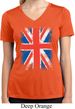 Ladies UK Flag Shirt Union Jack Moisture Wicking V-neck Tee T-Shirt