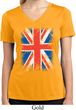 Ladies UK Flag Shirt Union Jack Moisture Wicking V-neck Tee T-Shirt