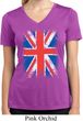 Ladies UK Flag Shirt Union Jack Moisture Wicking V-neck Tee T-Shirt