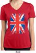 Ladies UK Flag Shirt Union Jack Moisture Wicking V-neck Tee T-Shirt