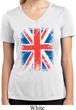 Ladies UK Flag Shirt Union Jack Moisture Wicking V-neck Tee T-Shirt