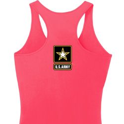 Ladies US Army Back Print Dry Wicking Racerback