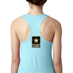 Ladies US Army Back Print Ideal Racerback