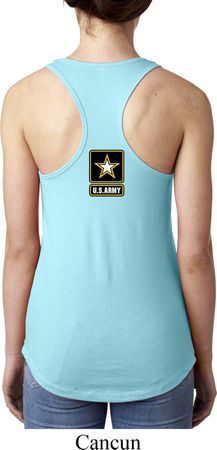 Ladies US Army Back Print Ideal Racerback