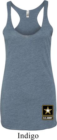 Ladies US Army Bottom Print Tri Blend Racerback