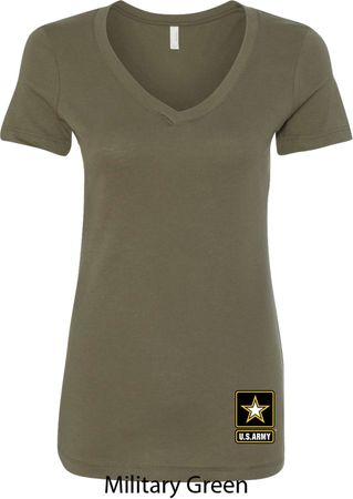 Ladies US Army Bottom Print V-neck