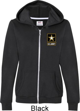 Ladies US Army Pocket Print Full Zip Hoodie