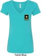 Ladies US Army Pocket Print V-neck Shirt