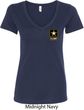 Ladies US Army Pocket Print V-neck Shirt