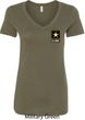 Ladies US Army Pocket Print V-neck Shirt