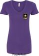 Ladies US Army Pocket Print V-neck Shirt