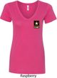 Ladies US Army Pocket Print V-neck Shirt