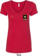 Ladies US Army Pocket Print V-neck Shirt