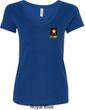 Ladies US Army Pocket Print V-neck Shirt
