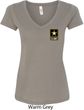 Ladies US Army Pocket Print V-neck Shirt