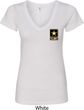 Ladies US Army Pocket Print V-neck Shirt