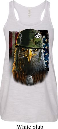 Ladies USA Tank Top American Eagle Flowy Racerback