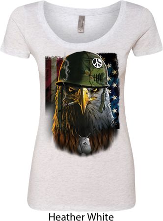 Ladies USA Tee American Eagle Scoop Neck