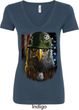 Ladies USA Tee American Eagle V-Neck Shirt