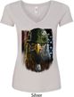 Ladies USA Tee American Eagle V-Neck Shirt