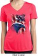 Ladies USA Tee American Icon Moisture Wicking V-neck