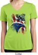 Ladies USA Tee American Icon Moisture Wicking V-neck