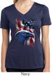 Ladies USA Tee American Icon Moisture Wicking V-neck