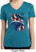 Ladies USA Tee American Icon Moisture Wicking V-neck