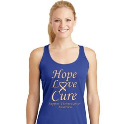 Ladies Uterine Cancer Hope Love Cure Dry Wicking Racerback